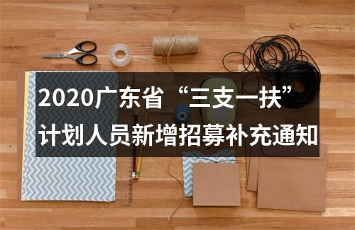 2020广东省“三支一扶”计划人员新增招募补充通知 图片