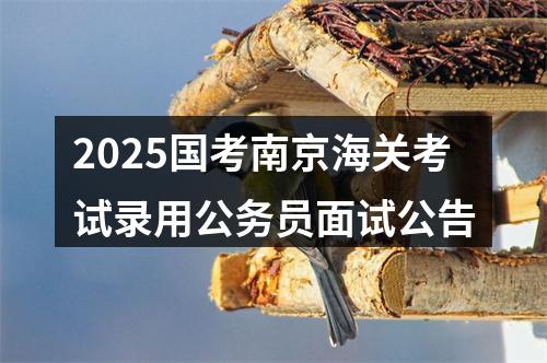 2025国考南京海关考试录用公务员面试公告 图片