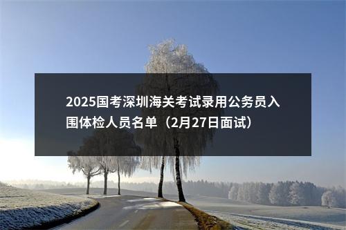 2025国考深圳海关考试录用公务员入围体检人员名单（2月27日面试） 图片