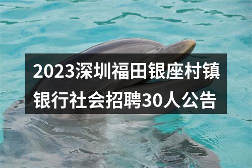 2023深圳福田银座村镇银行社会招聘30人公告 图片