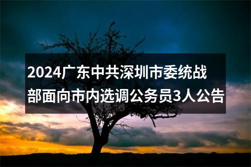2024广东中共深圳市委统战部面向市内选调公务员3人公告 图片