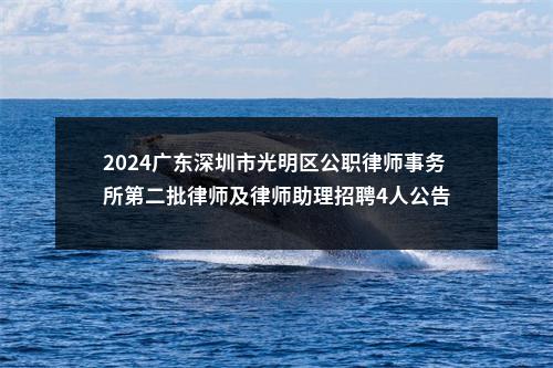 2024广东深圳市光明区公职律师事务所第二批律师及律师助理招聘4人公告 图片