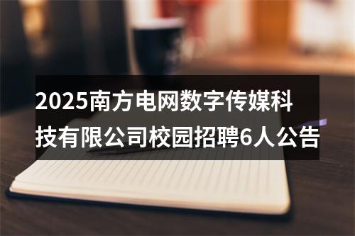 2025南方电网数字传媒科技有限公司校园招聘6人公告 图片