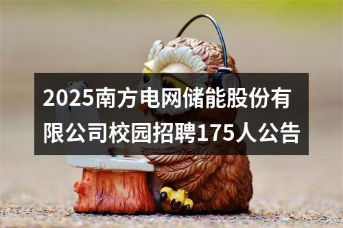 2025南方电网储能股份有限公司校园招聘175人公告 图片