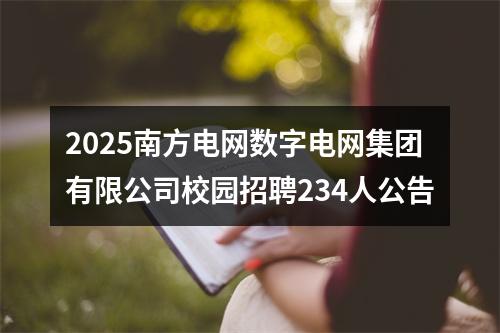 2025南方电网数字电网集团有限公司校园招聘234人公告 图片